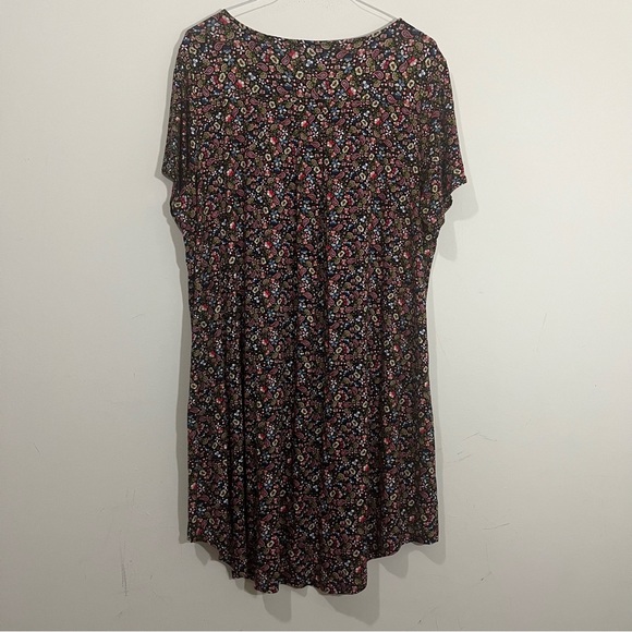 NWT Tahari Shift T-shirt Dress 2X Black Floral Dizzy Jersey Knit Comfy Soft Boho - Picture 11 of 15